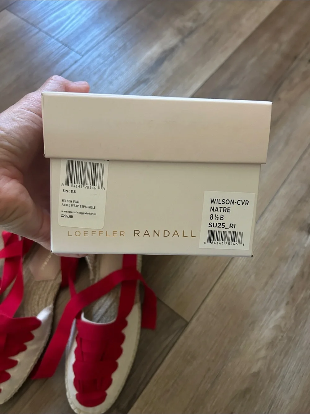 Loeffler Randall Wilson Red Ribbon Lace-Up Espadrilles size 8.5 new